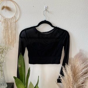 Mesh sweetheart crop too